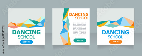 Dance class for junior children web banner design template. Vector flyer with text space. Advertising placard with customized copyspace. Printable poster for advertising. Tahoma font used