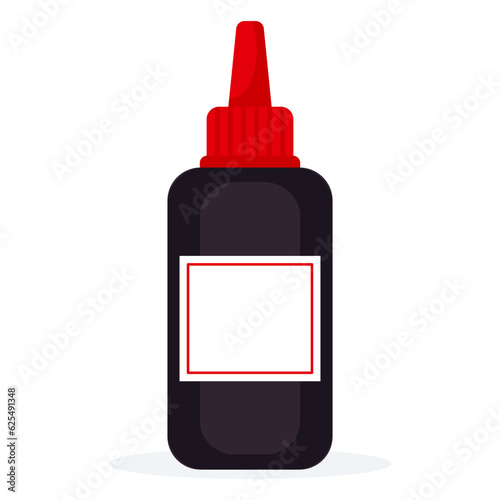 Ammonium Hydroxide solution in dark bottle isolated on white background