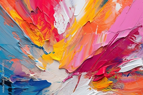 Bold Brushstrokes and Expressive Colors: Vibrant Artistry in Abstract Painting, generative AI