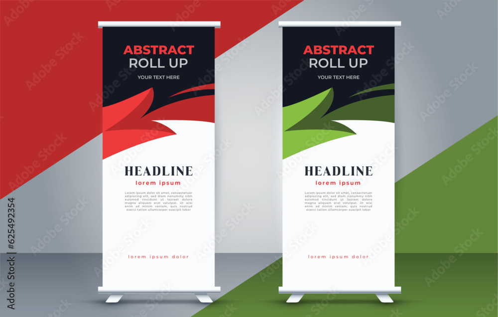 modern roll up banner template with abstract design modern roll up banner template with abstract design