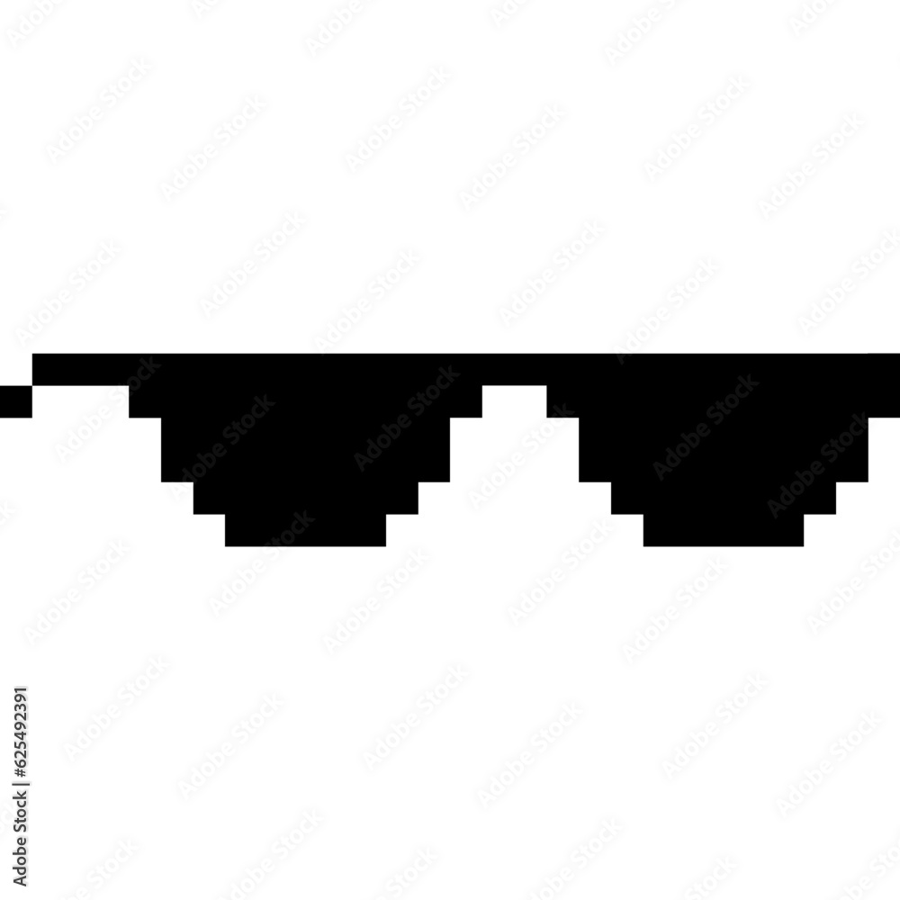 Obraz premium Pixel glasses of thug life meme. Sunglasses icon. Vector Illustration