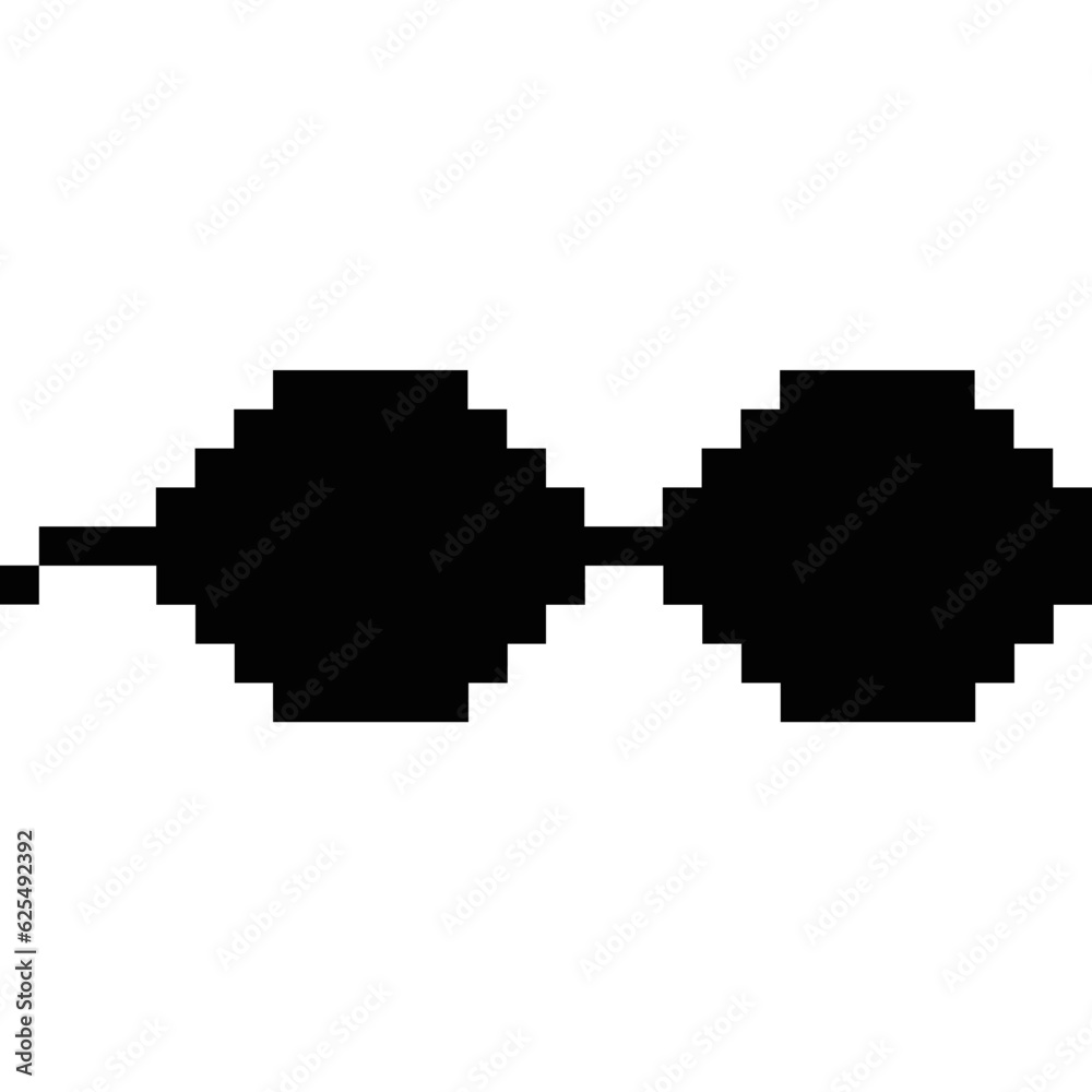 Obraz premium Pixel glasses of thug life meme. Sunglasses icon. Vector Illustration