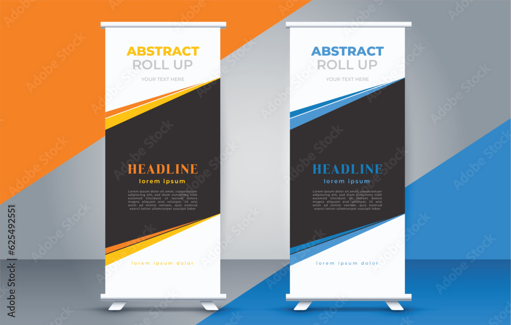 modern roll up banner template with abstract design modern roll up banner template with abstract design