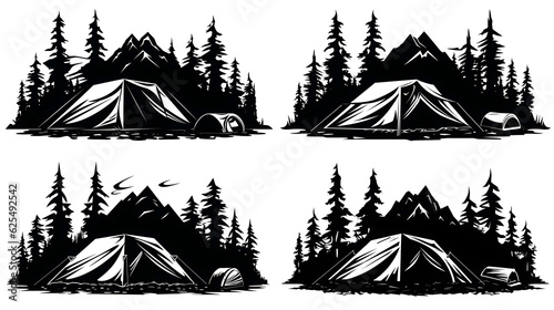 camping tent clip art design