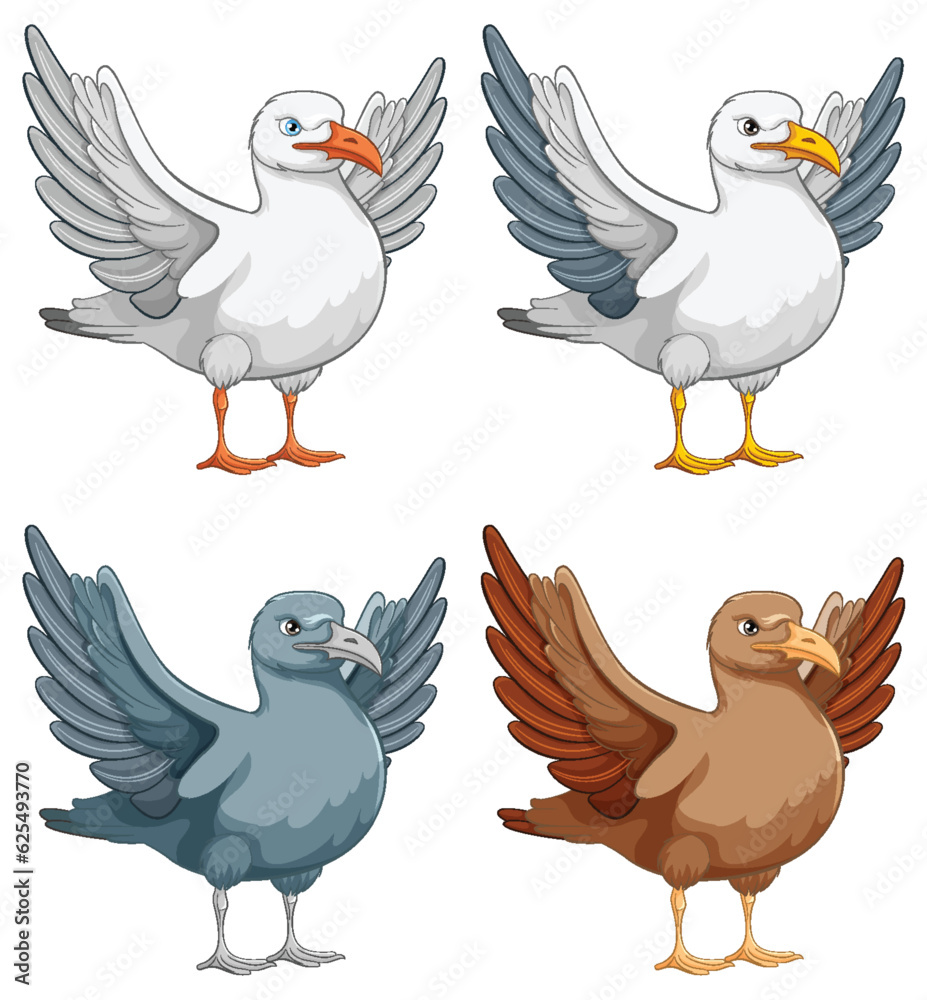 Obraz premium Four Seagulls Flying