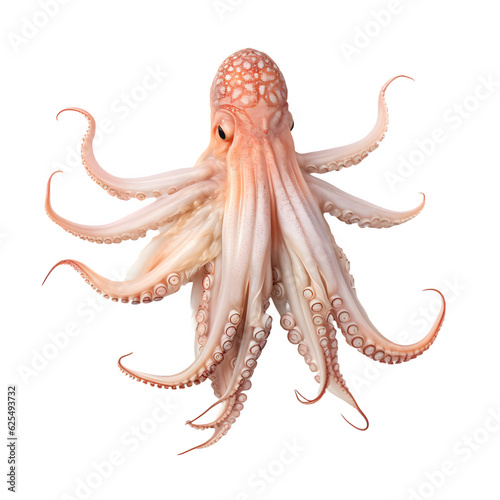 Octopus isolated on white png transparent background