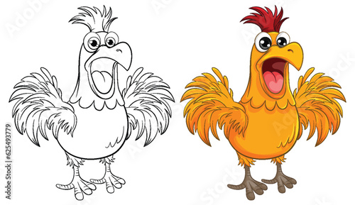 Freaking Out Chicken Outline