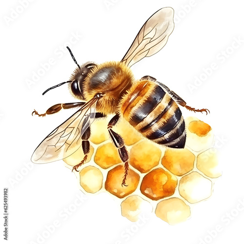 bee on honeycomb