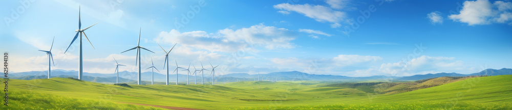 A field with windmills