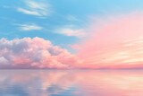 Soft Pastel Sky at Sunrise or Sunset: A Dreamy Background for a Serene Horizon, generative AI