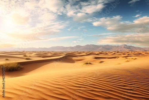Endless Sand Dunes  A Desolate Beauty in the Desert Background  generative AI