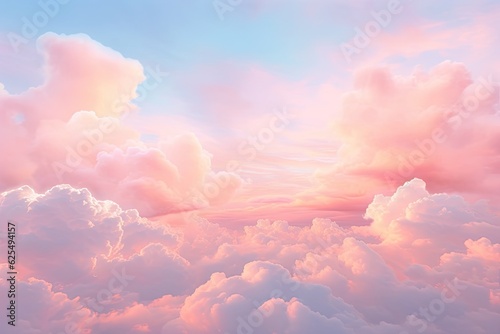 Soft Pastel Clouds at Sunrise: Ethereal Morning Glow - A Dreamy Background, generative AI © Michael