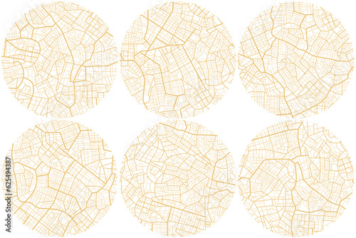 Gps map set navigation to own house. City top view. View from above the map buildings. Detailed view of city. Decorative graphic tourist map. Abstract transportation background. Vector, illustration.