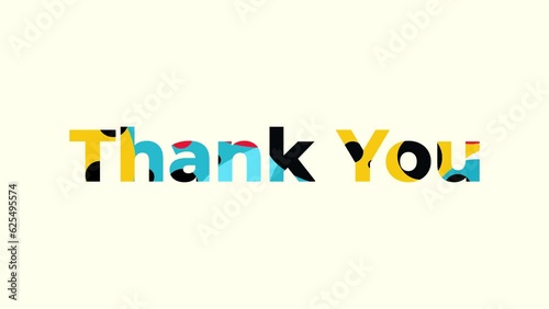 Thank You animated Abstract Colorful text color
