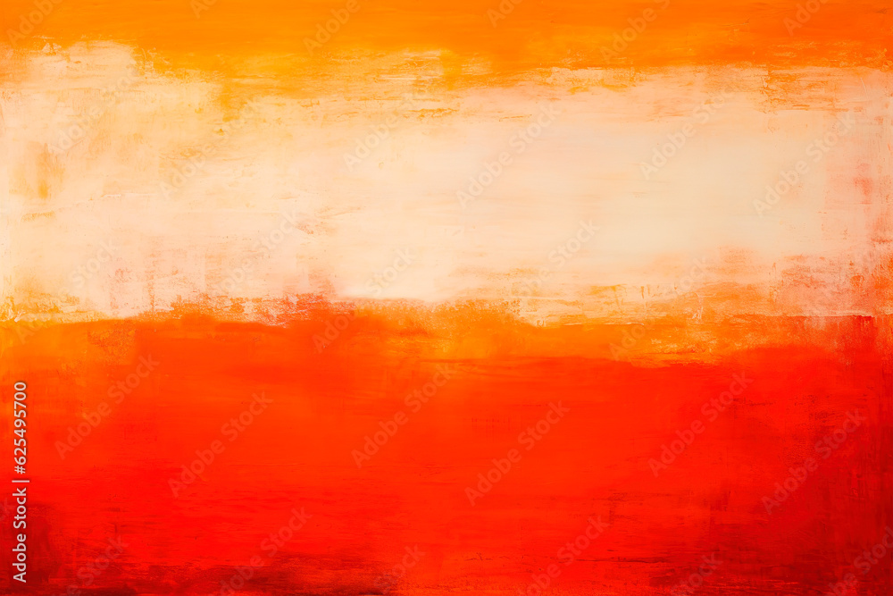 Generative AI orange, red and white brush strokes backdrop, a mix of colours artistic abstract expressionism background for banners