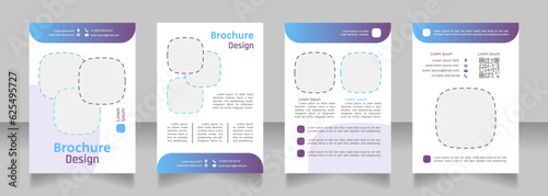 Banking blank brochure design. Template set with copy space for text. Premade corporate reports collection. Editable 4 paper pages. Secular One Regular, Rajdhani-Semibold, Arial fonts used