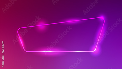 Neon rounded frame with shining effects