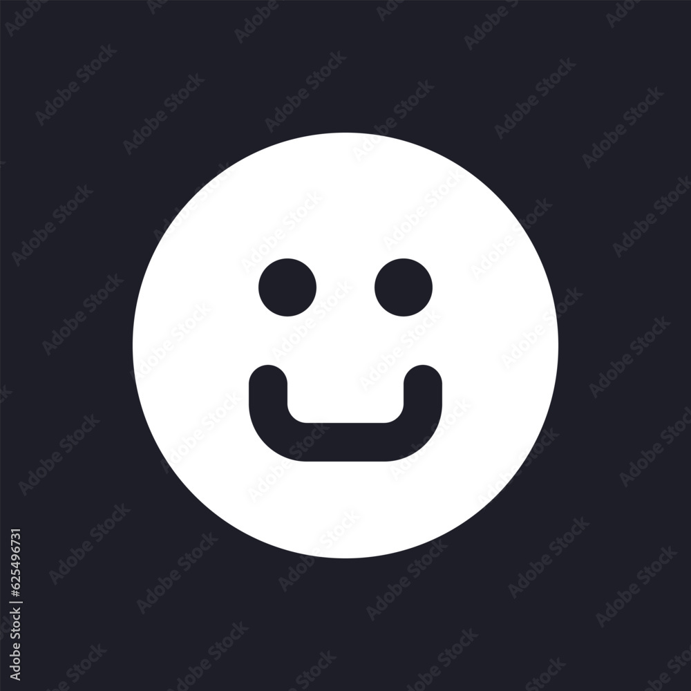 Emoticon dark mode glyph ui icon. Social media. Visual feedback. User interface design. White silhouette symbol on black space. Solid pictogram for web, mobile. Vector isolated illustration Emoticon dark mode glyph ui icon. Social media. Visual feedback. User interface design. White silhouette symbol on black space. Solid pictogram for web, mobile. Vector isolated illustration
