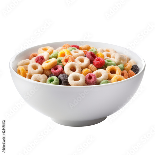 bowl of flakes isolated on transparent background cutout