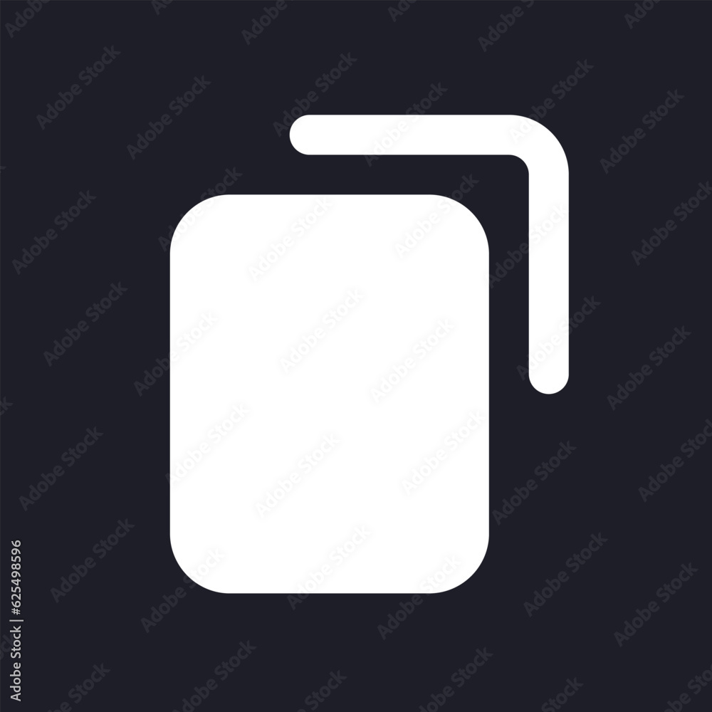 Copy dark mode glyph ui icon. Duplicate digital file and text. User interface design. White silhouette symbol on black space. Solid pictogram for web, mobile. Vector isolated illustration Copy dark mode glyph ui icon. Duplicate digital file and text. User interface design. White silhouette symbol on black space. Solid pictogram for web, mobile. Vector isolated illustration