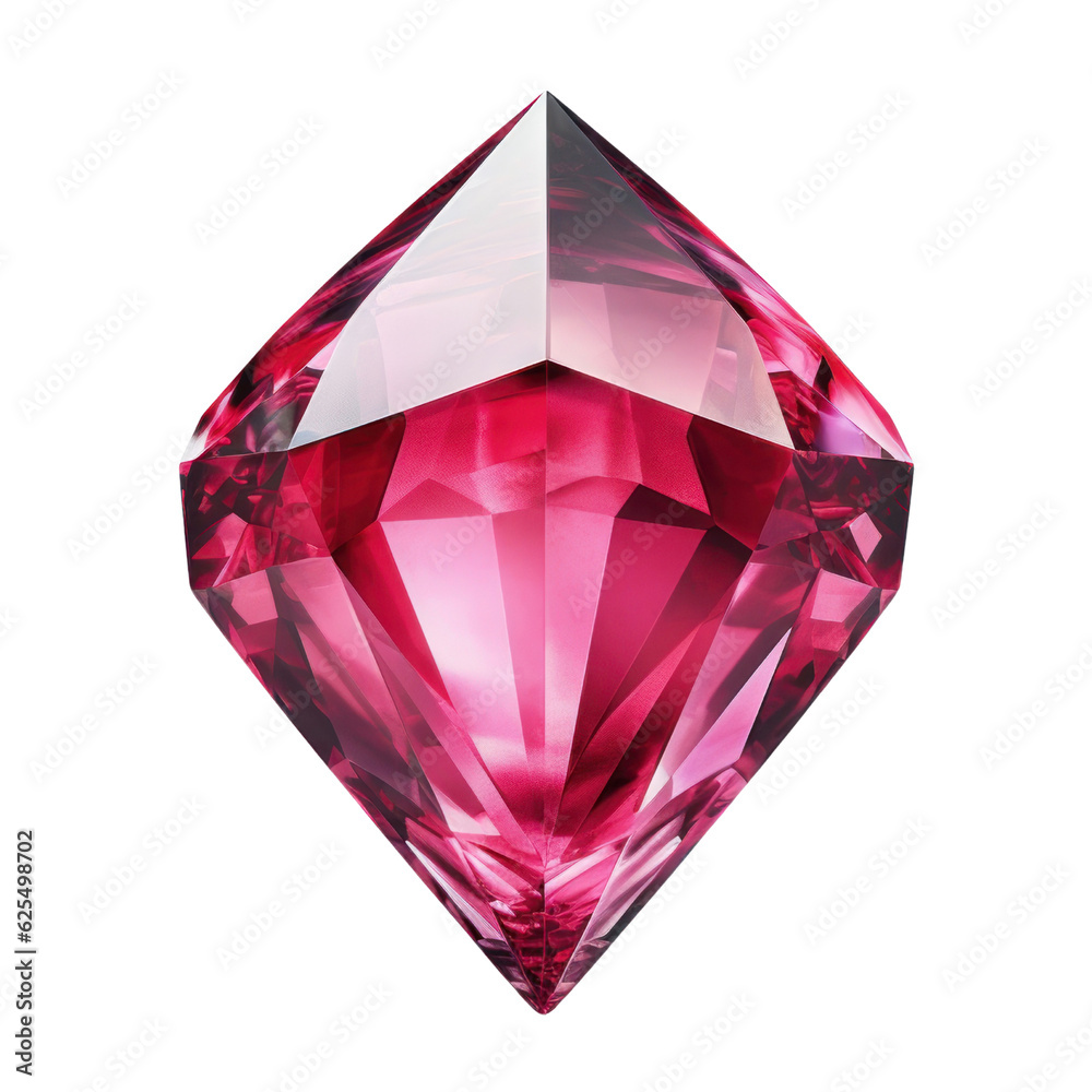 red diamond isolated on transparent background cutout