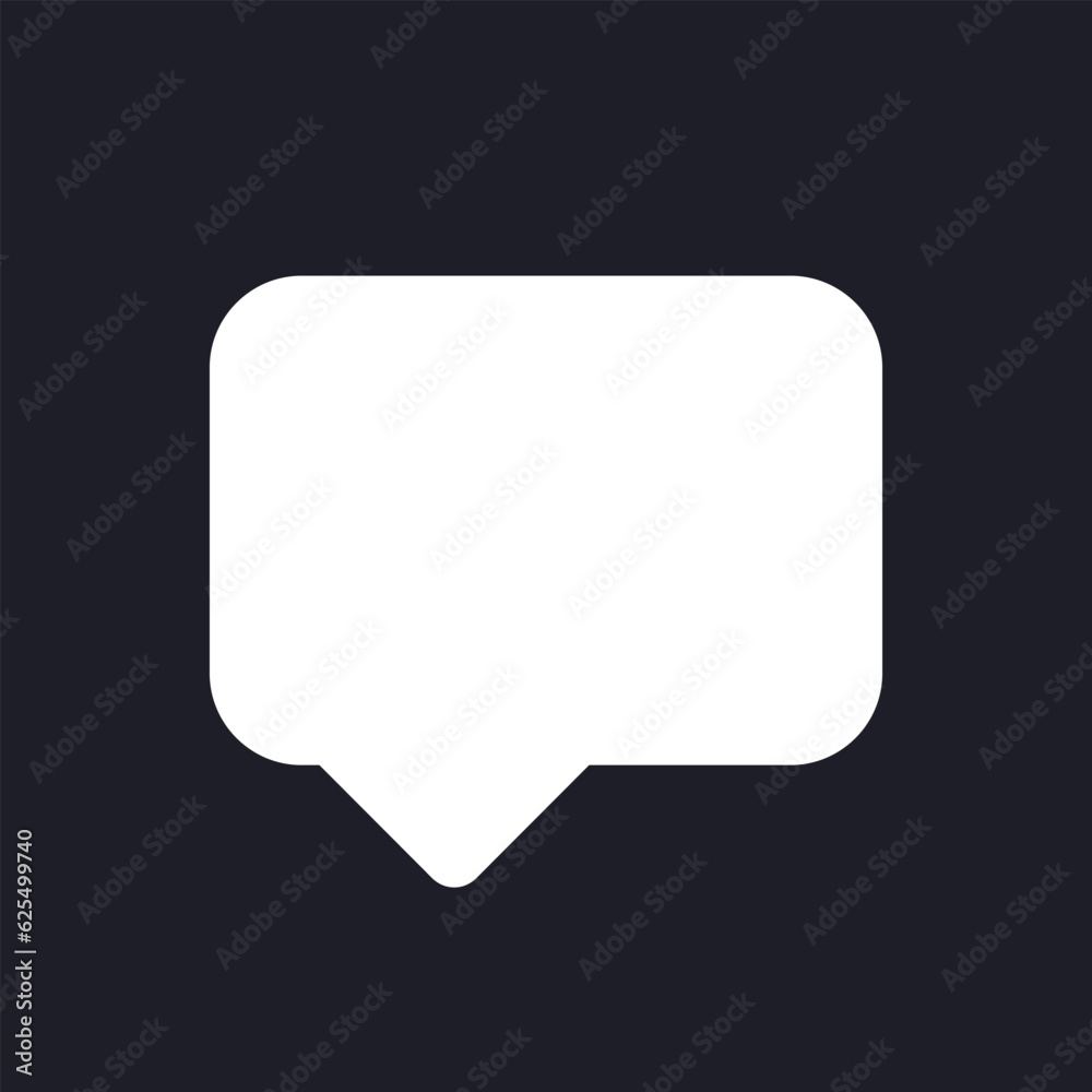 Speech box dark mode glyph ui icon. Chat conversation. Leave comment. User interface design. White silhouette symbol on black space. Solid pictogram for web, mobile. Vector isolated illustration Speech box dark mode glyph ui icon. Chat conversation. Leave comment. User interface design. White silhouette symbol on black space. Solid pictogram for web, mobile. Vector isolated illustration