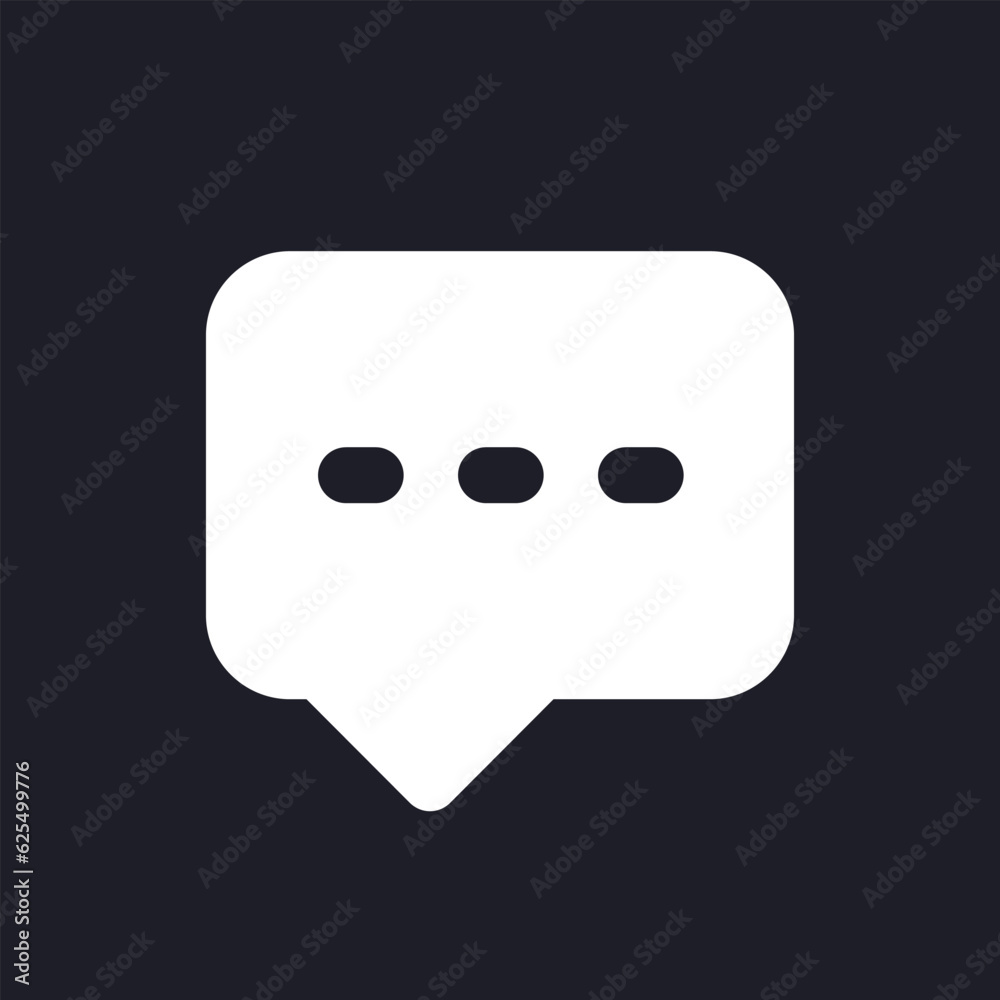 Typing message dark mode glyph ui icon. Chat conversation. User interface design. White silhouette symbol on black space. Solid pictogram for web, mobile. Vector isolated illustration Typing message dark mode glyph ui icon. Chat conversation. User interface design. White silhouette symbol on black space. Solid pictogram for web, mobile. Vector isolated illustration