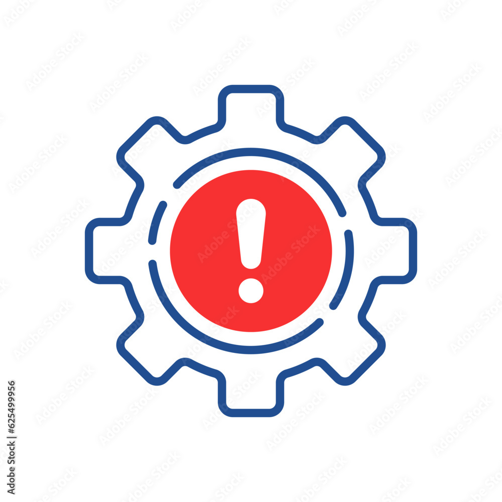 broken operation process icon with thin line gear broken operation process icon with thin line gear