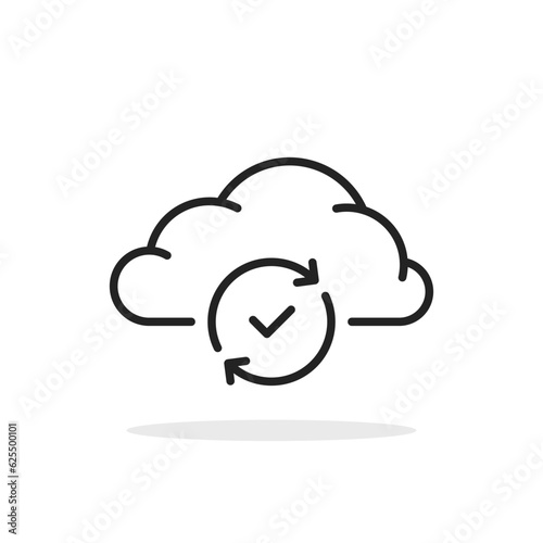 black thin line cloud like data update icon