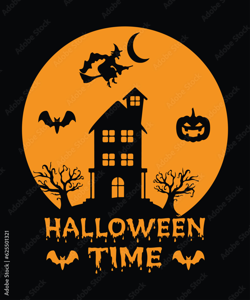 halloween time t shirt print template