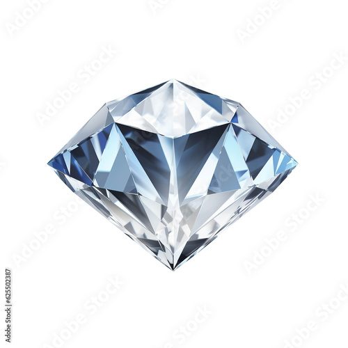 Large Crystal Clear Round cut diamond. Transparent background. Generative AI.