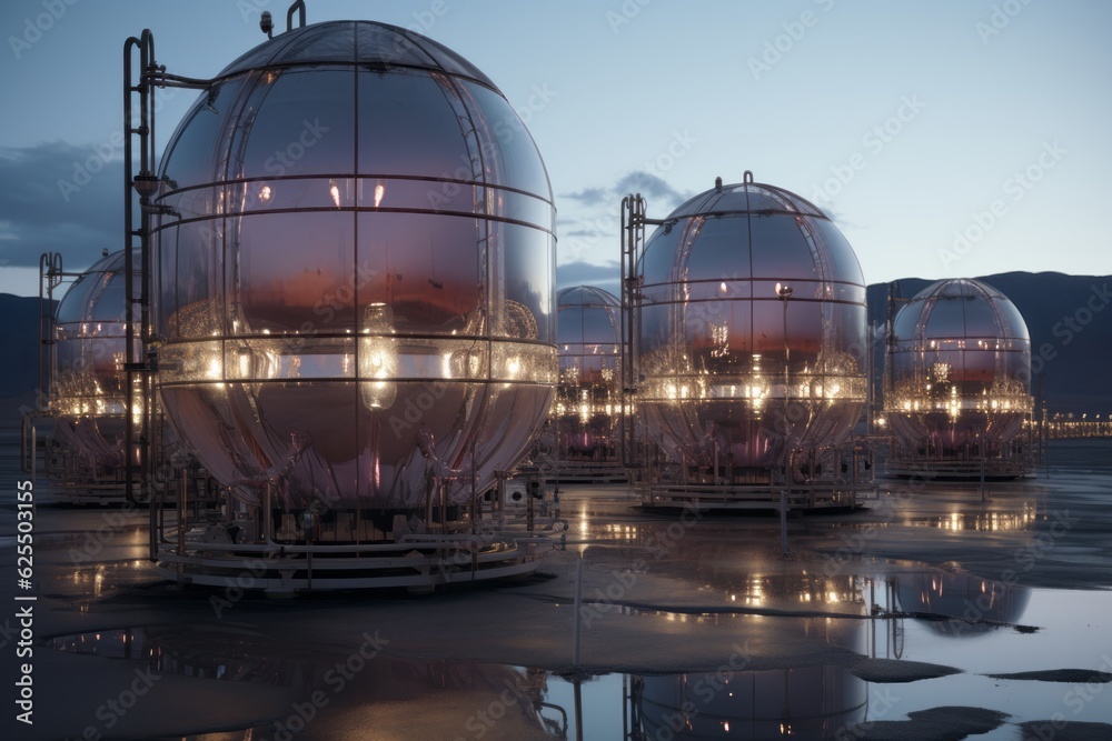 Fototapeta premium Grid Scale Molten Salt Energy Storage, Generative AI