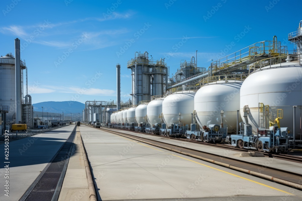 Obraz premium Hydrogen Energy Storage Facility, Generative AI