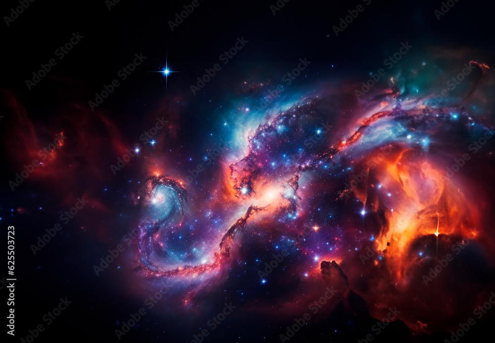 Deep, space galaxy background. Astronomical background. Starry sky.