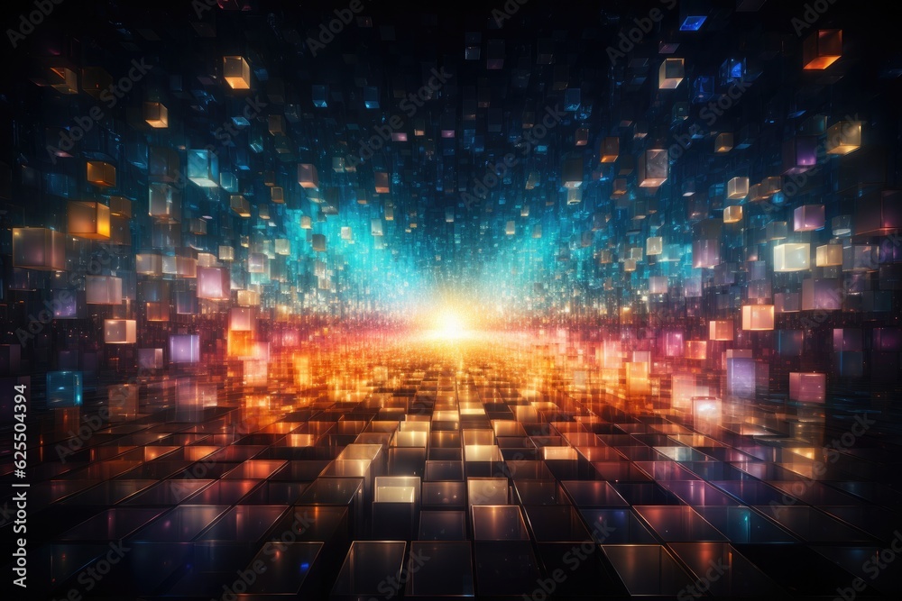 Naklejka premium Abstract Colourful Background, Data Transfer concept. Generative AI