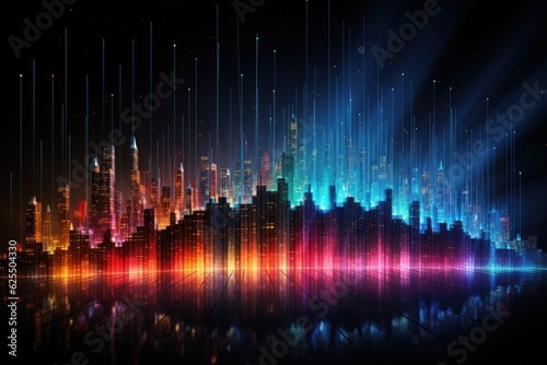 Abstract Background Business digital graph chart in stock trade market and growth investment. AI Generative © itchaznong