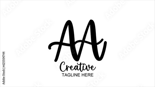 AA LOGO, Creative logo, heart beat on white