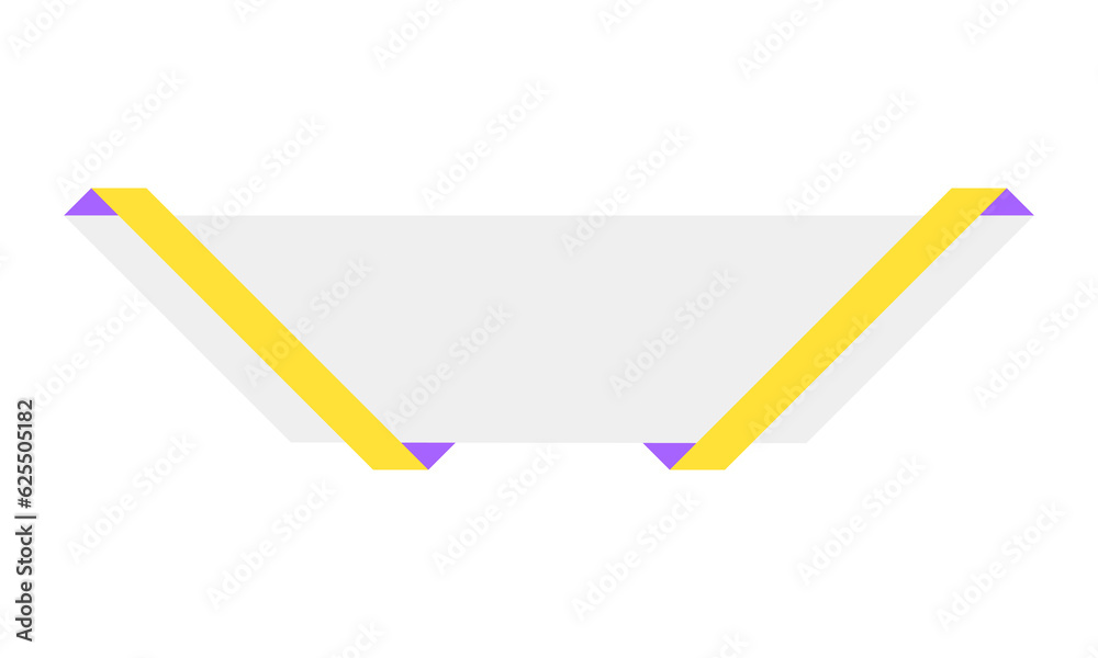 Futuristic white shape with yellow stripes brochure element design. Vector illustration with empty copy space for text. Editable shape for poster decoration. Creative and customizable frame Futuristic white shape with yellow stripes brochure element design. Vector illustration with empty copy space for text. Editable shape for poster decoration. Creative and customizable frame