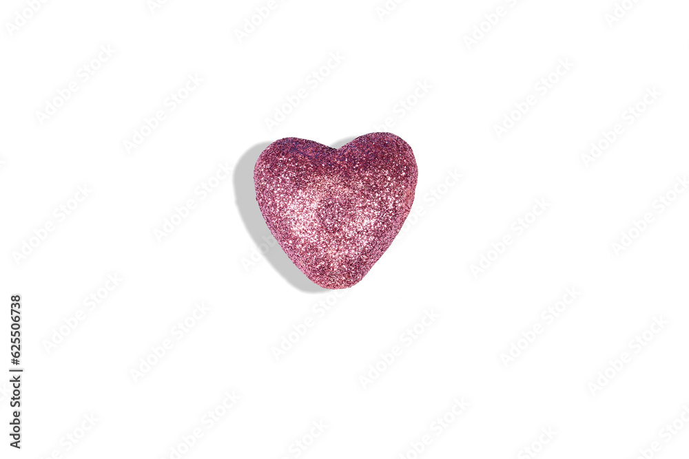 glitter Heart toy isolated on white background