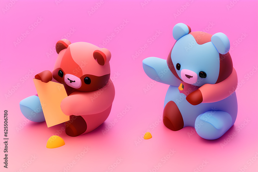 two bears. Generate AI two bears. Generate AI