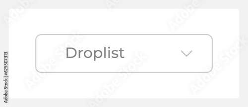 Normal droplist UI element template. Editable isolated vector dashboard component. Flat user interface. Visual data presentation. Web design widget for mobile application with light theme