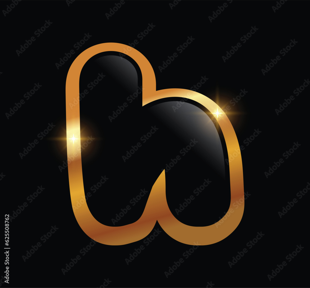 A Vector Illustration of Golden Letter H Monogram Logo Vector ...