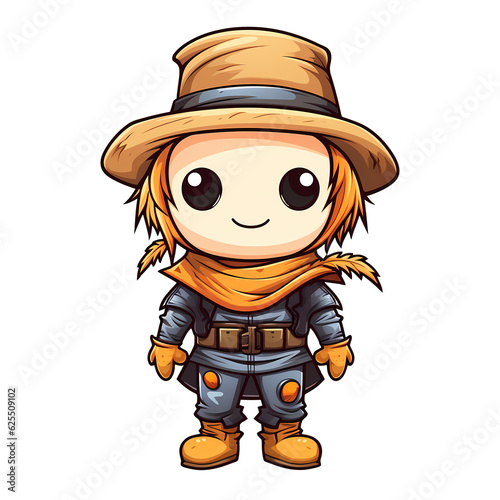 Cute Halloween Scarecrow Illustration photo