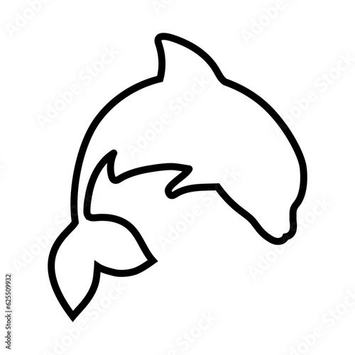 Dolphin icon vector. Fish illustration sign. killer whale symbol. Sea ​​life logo.