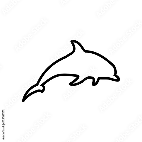 Dolphin icon vector. Fish illustration sign. killer whale symbol. Sea ​​life logo.