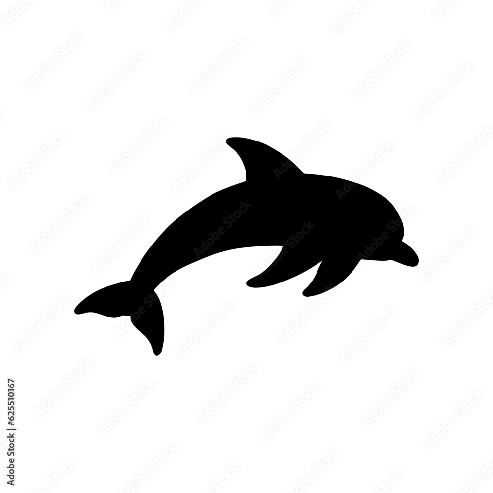 Fototapeta premium Dolphin icon vector. Fish illustration sign. killer whale symbol. Sea life logo.