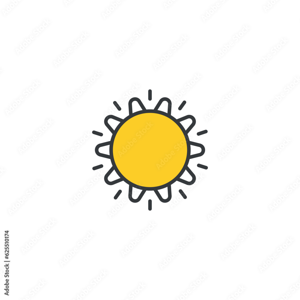 Sun icon design with white background stock illustration