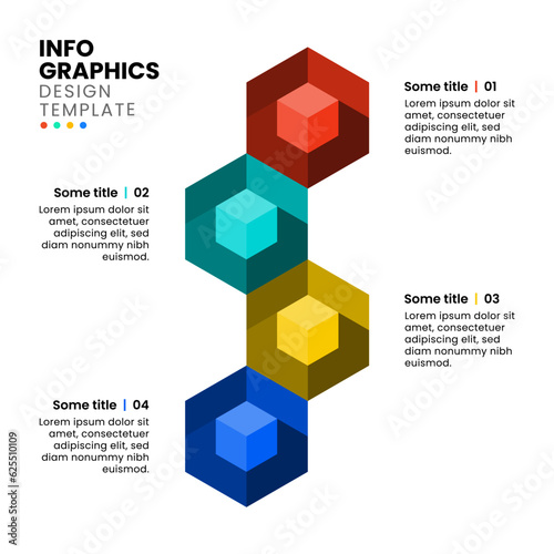 Infographic template. 4 abstract cubes with text