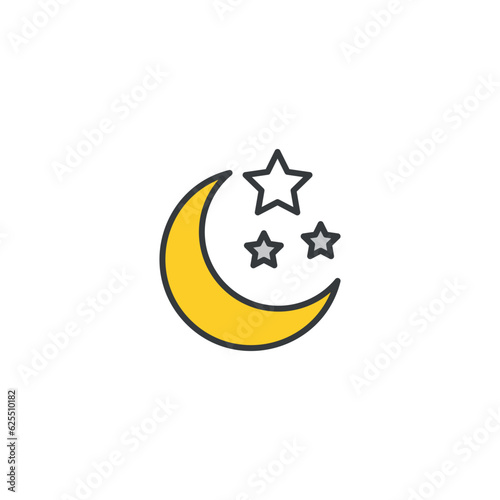 Night icon design with white background stock illustration