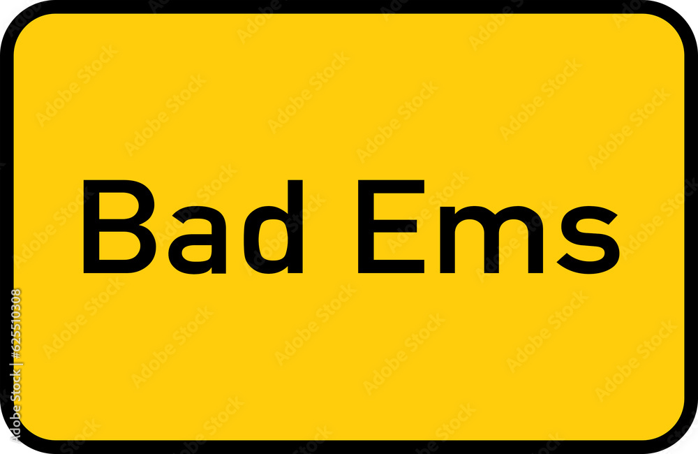 City sign of Bad Ems - Ortsschild von Bad Ems City sign of Bad Ems - Ortsschild von Bad Ems